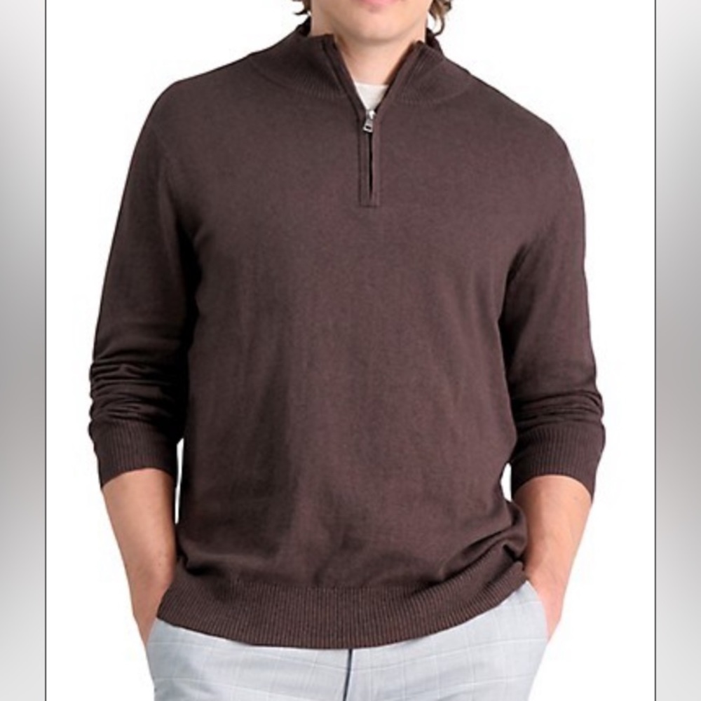 NWT Haggar Cashmere Quarter-Zip Sweater Size Medium